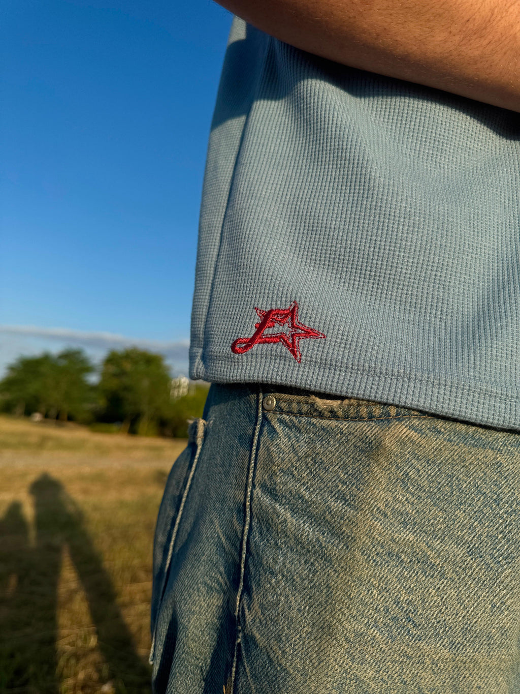 ENSAMA WAFFLE T-SHIRT [Baby Blue]